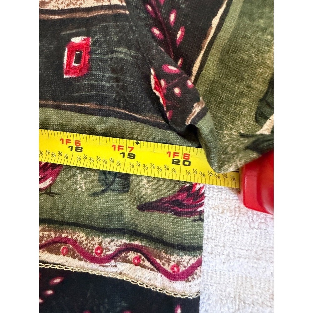 Erin London Womens Blouse Shirt Green Elephant Print Silk Linen Small - Picture 12 of 13